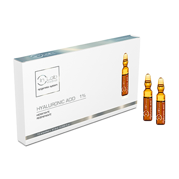 InLab - HYALURONIC ACID 1%. Ácido hialurónico Facial. 10 ampollas x 2ml.