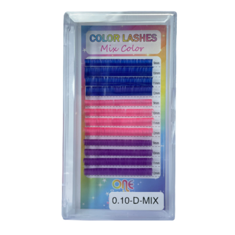 Pestanas D 0.10 Mix Color One Lashes