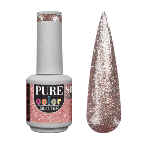 Verniz de Gel Pure Glitter Ros Gold 10ml