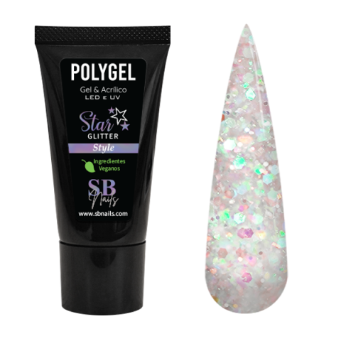 Polygel Vegano Star Glitter Style 30g