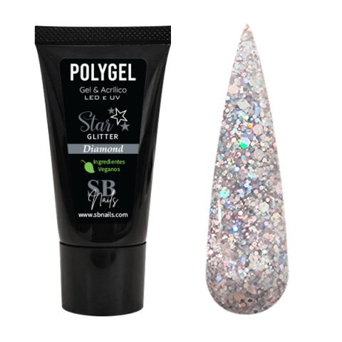 Polygel Vegano Star Glitter Diamond 30g